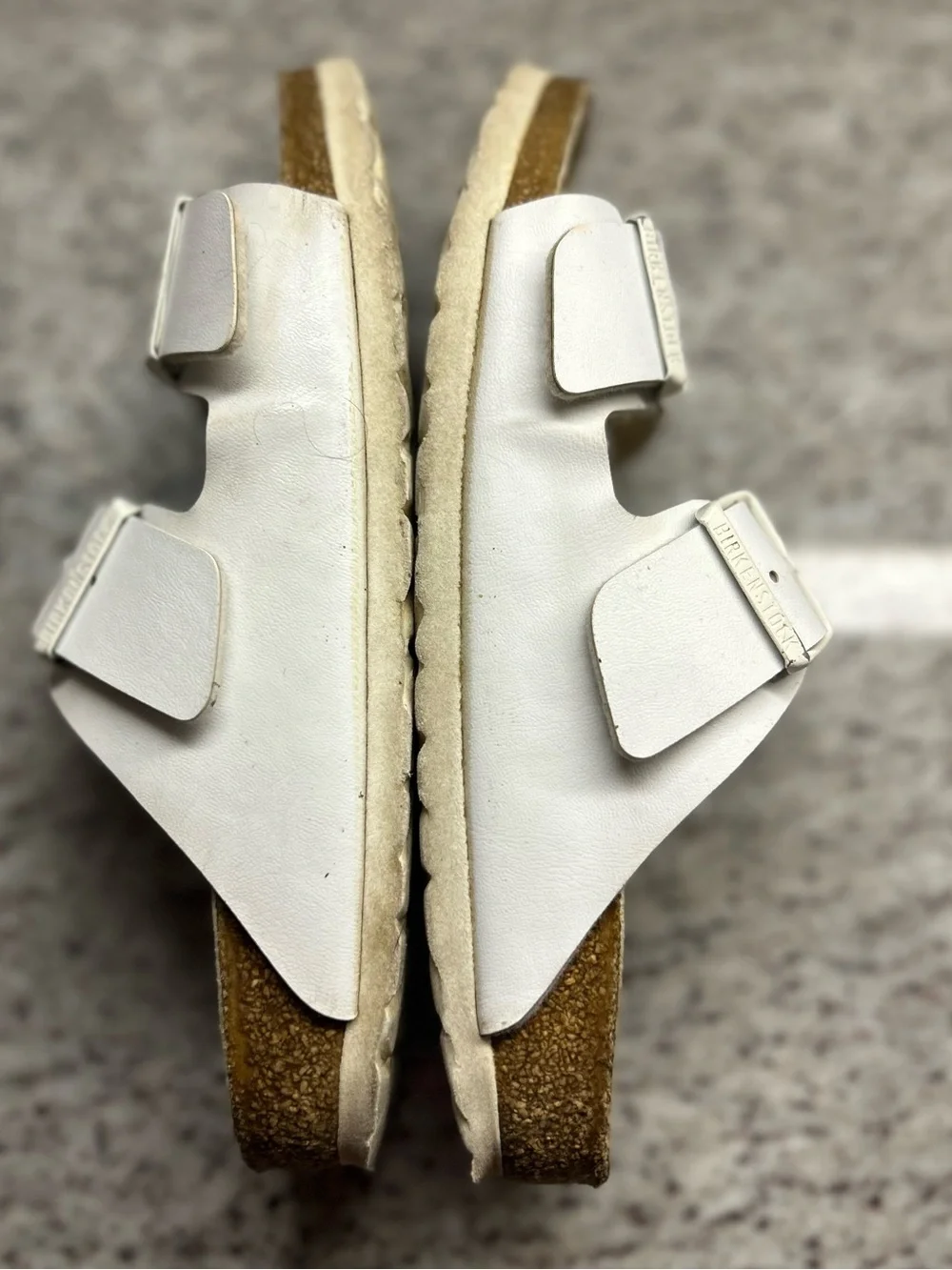 Birkenstock Arizona White Double Strap Sandals - size 6 (37) narrow fit